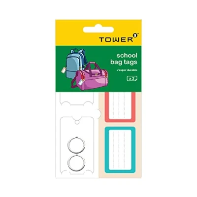 Image of Tower Super Durable Bag Tags for School Bags and Sports Set of 2