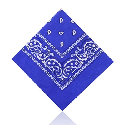 Image of [UK SELLER] Paisley Bandana Headwear Neck Wrist Wrap Headtie Band 100% COTTON (Royal Blue)