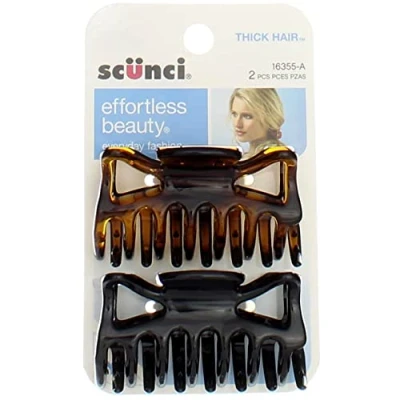 Image of Scunci Thk Hair Jaw Clips 1 Pack by