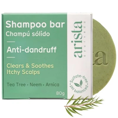 Image of Arista Anti Dandruff Shampoo Bar Sulfate Free Tea Tree Oil, Neem Leaf Powder &amp; Arnica Antibacterial Women Men Vegan