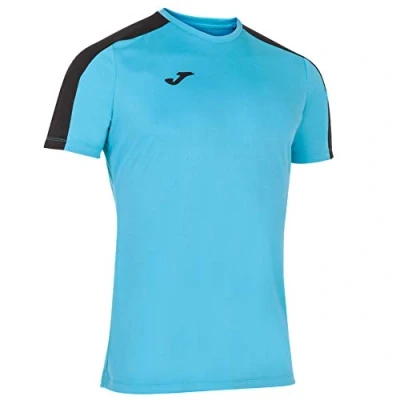 Image of Joma Mens Academy Short Sleeve Game T Shirt, Navy Fluorescent Turquoise, M EU