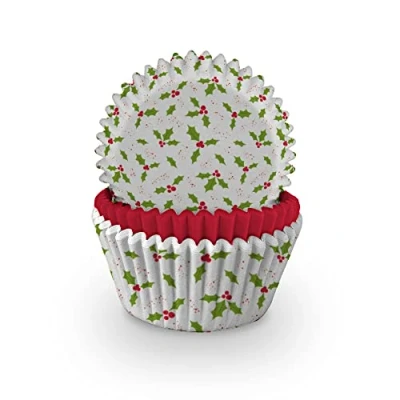Image of Anniversary House Holly Print Cupcake Cases
