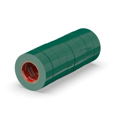 Image of ERKO electrical insulation tape Green 19mm x 20m 8 pack for wires, High flexibility, adhesive strength tape, sealing Strong PVC