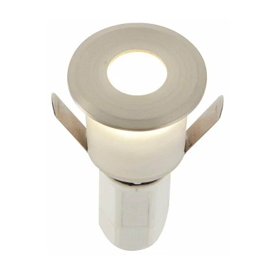 Image of Saxby Hades LED Outdoor Recessed Ground Decking Light Satin Nickel Effect Plate 4000K IP67