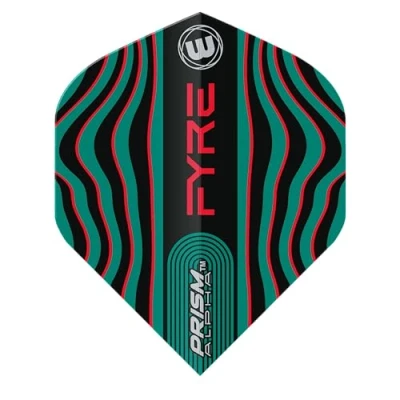 Image of WINMAU Prism Alpha Fyre Dart flights 1 set per pack (3 in total) (Black, Turquoise and Red)