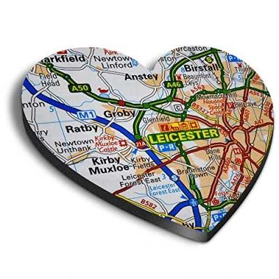 Image of 1 x Heart MDF Magnets Leicester City England Travel UK GB 45535