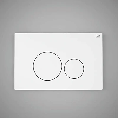 Image of RAK Ecofix Dual Round Button Flush Plate White Concealed Cistern 236x152mm