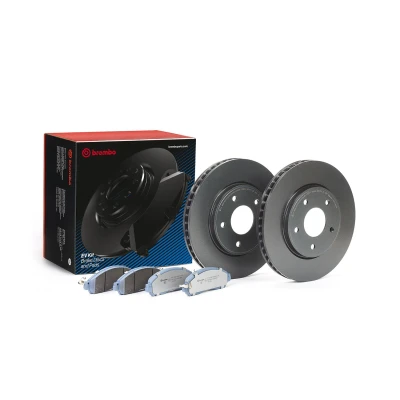 Image of 402063NA0A, 402063NL0A, 402063NL0B, 40206CY00A, D10605TA0A Brake disc and pads set BREMBO KT 08 018