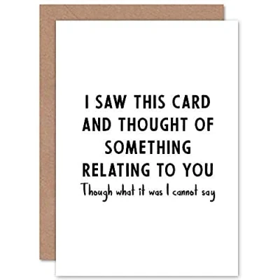 Image of Artery8 Saw This Card Thought Of You Funny Birthday Sealed Greeting Plus Envelope Blank inside