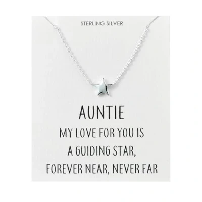 Image of Philip Jones Sterling Silver Auntie Quote Star Necklace