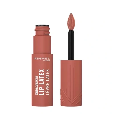 Image of Rimmel Thrill Seeker Lip Latex, 100 Sassy, Ultra Smooth Finish, Lasts All Day, Transfer Proof, Infused with Aloe Vera, Hyaluronic Acid and Vitamin E, Diamond Like Shape Applicator, Vegan