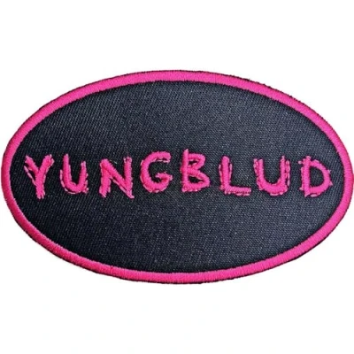 Image of Yungblud Patch Oval Logo Official Black Embroidered woven iron on One Size