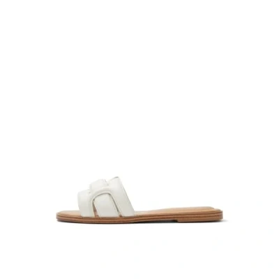 Image of ALDO Women&#039;s Elenaa Flat Sandal, White/Bone, 7 UK