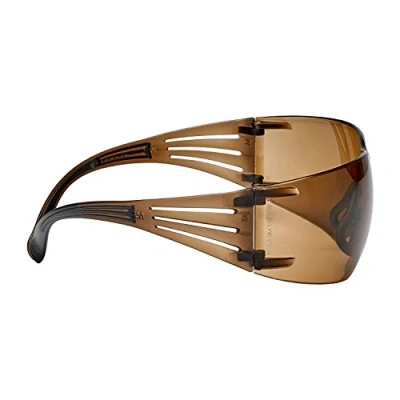 Image of 3M SecureFit 400 SF406SGAF BLA EU Protective Glasses with Scotchgard Anti Fog Coating, Frame Colour Brown/Black, Orange Lenses