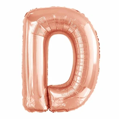 Image of Amscan 9915566 Large Letter D Rose Gold