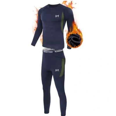 Image of MEETYOO Men&#039;s Thermal Underwear Set, Wicking Long Johns Quick Dry Base Layer Sport Compression Suit for Workout Skiing Running Hiking