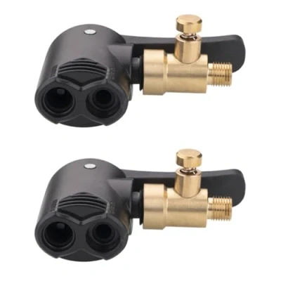 Image of Dual Head Bike Track Pump Tyre Air Multi use Connector Valve Adapter for Mountain Road Replacement Accessories (deflatable)