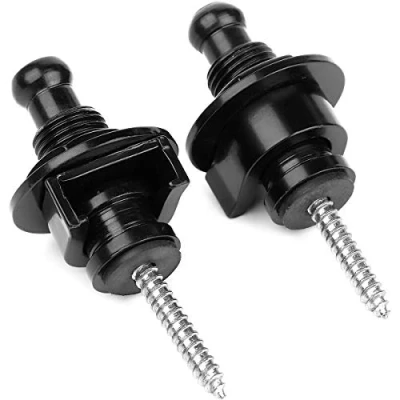 Image of Eison Straplocks Premium Guitar Strap locks &amp; Buttons Security Quick Release Retainer System Black (2Pack)