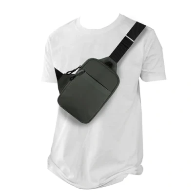 Image of Chest Crossbody Bag, Waterproof Sling Bag with Adjustable Strap for Outdoor Running Hiking Walking Jogging Shopping Climbing Cycling Camping (Grey S)