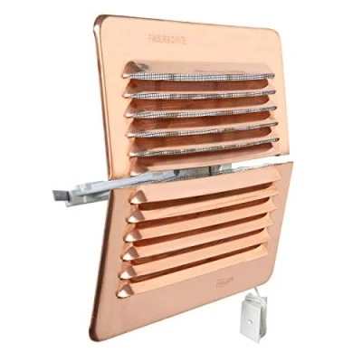 Image of La Ventilazione LBDFR1916RA Ventilation Grille Rectangular Folding Copper with Insect Net Dimensions 193 x 165 mm