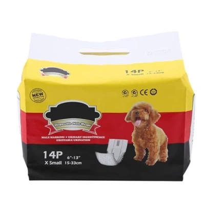 Image of Male Dog Nappies Disposable Wrap Absorbent Soft Pet Diapers Puppy Belly Wraps Diaper Nappy Sanitary Physiological Pants (XS)