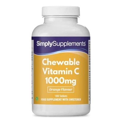 Image of Chewable Vitamin C 1000mg Supports Heathy Skin and Immune System 180 Tablets Manufactured in The UK