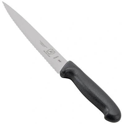 Image of Mercer Culinary Millennia Black Handle 7.5&quot; Chef&#039;s Knife (Wavy Edge)