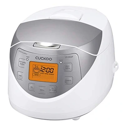 Image of CUCKOO CR 0632F 6 Cup (Uncooked) Micom Rice Cooker 9 Menu Options: White Rice, Brown &amp; More, Nonstick Inner Pot, Made in Korea White/Grey