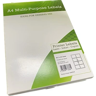 Image of TSS OFFICE SUPPLIES Thomas Stoners A4 Self Adhesive Address Labels 8 per sheet 100 Sheets (99.1 x 67.7mm)