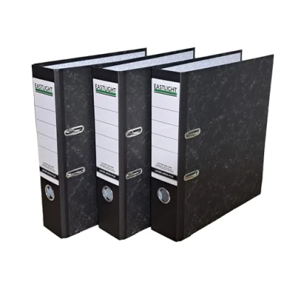 Image of Eastlight A4 Lever Arch Files Black &amp; White Pack of 3