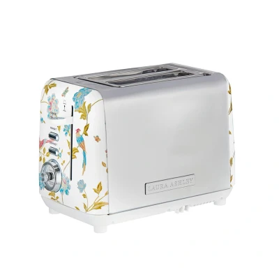 Image of Viewquest Laura Ashley 2 Slice Toaster Elveden White Silver
