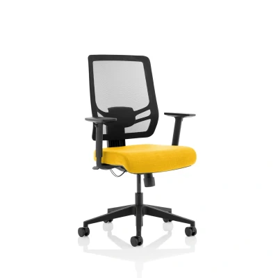 Image of Ergo Twist Bespoke Fabric Seat Senna Yellow Mesh Back