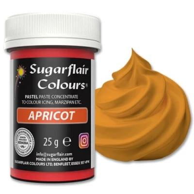 Image of Sugarflair Pastel Apricot Food Colouring Paste Highly Concentrated for Use with Sugarpaste, Modelling Pastes, Fondant, Buttercream, Royal Icing, Cake Mixes and more 25g