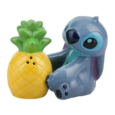 Image of Stitch and Pineapple Salt &amp; Pepper Shakers Officially Licensed Disney Lilo Ceramic Set for Kitchen Home Decor, Housewarming Gift Paladone