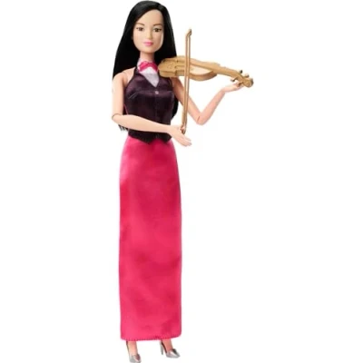 Image of Barbie Doll &amp; Accessories, Career Violinist Musician with Violin and Bow, HKT68