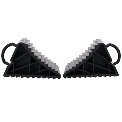 Image of AB Tools 2 Pack Safety Wheel Chocks Blocks Car Trailer Caravan Horsebox Wedge