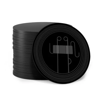 Image of 10PCS NFC Tag Cards, Black 215 Tags Programmable PVC NTAG215 Card Round 25mm(0.98 inch), 504 Bytes Memory for Android iPhone and All Enabled Devices