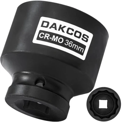 Image of DAKCOS 1/2&quot; Drive 36mm Socket 12 Ponit Impact Wrench Shaft Tool Power Socket, CR MO