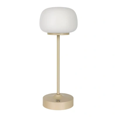 Image of Näve LED table lamp Pina beige height 27.8cm metal/glass touch