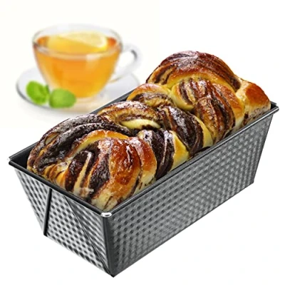 Image of KADAX Baking Tin, Non Stick Coated Sheet Metal Loaf Oblong Tray in Various Sizes, Oven Narrow Pan for Bread, Brownie (31 x 15.5 cm, Black)