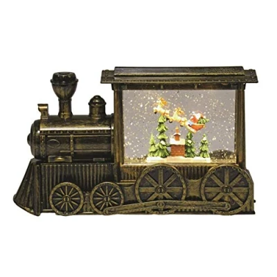 Image of LED Glitter Train Santa in Sleigh Scene (Water Spinner)