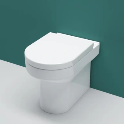 Image of Sky Bathroom Back to Wall Toilet Modern Round Ceramic Pan &amp; Soft Close Seat WC BTW