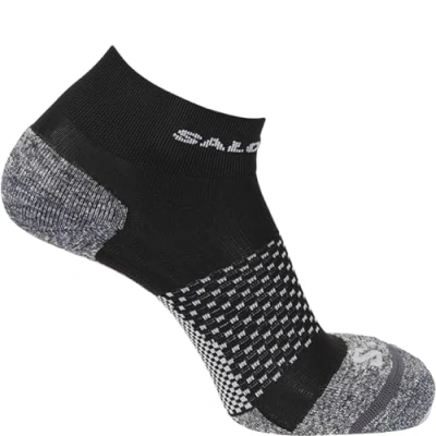 Image of Salomon Push Ankle Unisex Socks, Trail Running, Hiking, Reflective Details, Moisture Management, and Cushioning, Black, 3.5 5