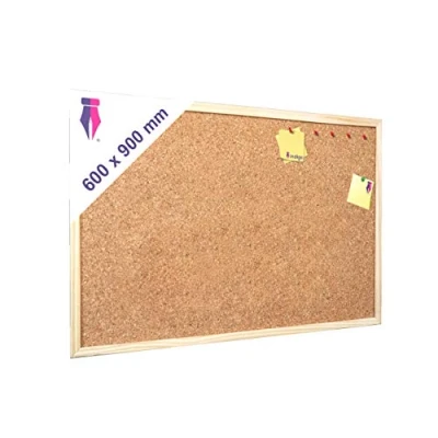 Image of Indigo® Premium Cork Board 900mm x 600mm Noticeboard Bulletin Wooden Frame
