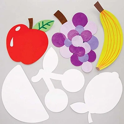 Image of Baker Ross FE469 Fruit Card Shapes Pack of 30, Coloured Art Supplies for Kids Craft Blanks and Making Activities