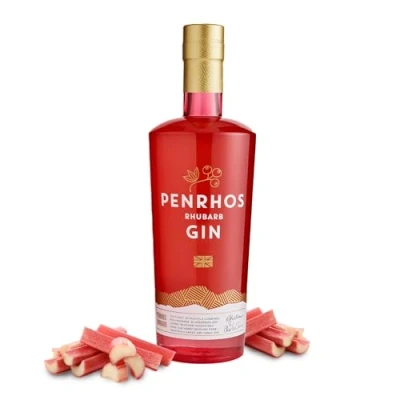 Image of Penrhos Rhubarb Gin, with 250ml of Pure Raspberry Red Juice, Glass Bottle Exceptional Taste, Smooth &amp; Rounded Finish Unique Flavour Profile Crafted Homegrown Ingredients 700ml