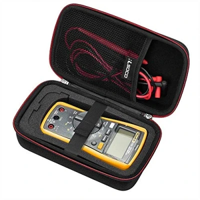 Image of RLSOCO Hard Case for Universal Digital Multimeter Fluke 113/115/116/117/177/179/V88/233 and Astroai/BEVA/Proster/Neoteck/HANMATEK/KAIWEETS/Tacklife (Red Zip)