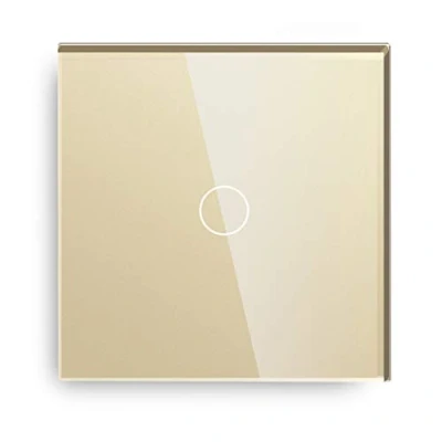 Image of BSEED Touch Light Switch Glass Panel Cross Switchable Non WiFi 1 Gang 2 Way LED Lamp Compitable Tempered Screen 240V Wall Gold