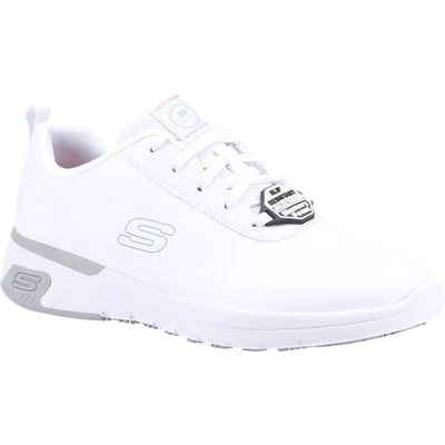 Image of Skechers Marsing Gmina Slip Resistant White Occupational Shoes for Women Size 4