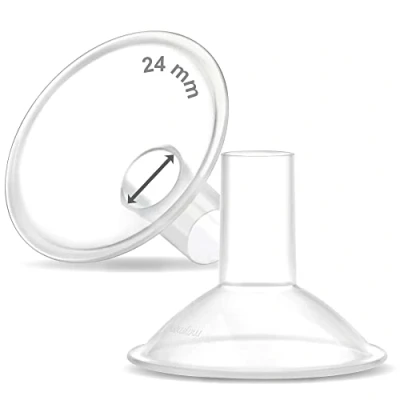 Image of Maymom MyFit, Crater Series, 24 mm 2xTwo Piece Breastshield Compatible with Medela Breast Pumps. Long Nipple Tunnel for Elasitc Nipples